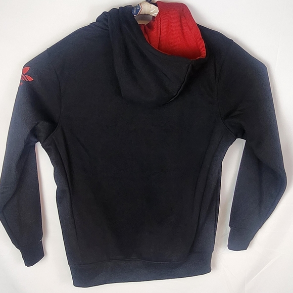 Adidas Men's Black and Red Hoodie&Pants - Picture 2 of 9